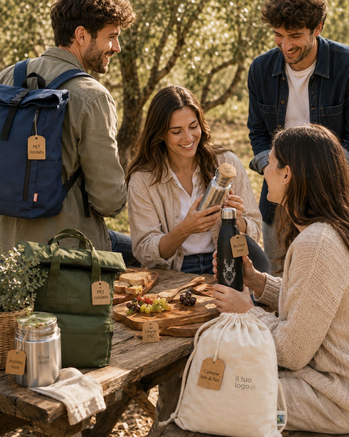 Nachhaltige Gadgets aus recyceltem PET, Bio-Baumwolle, Holz und Edelstahl